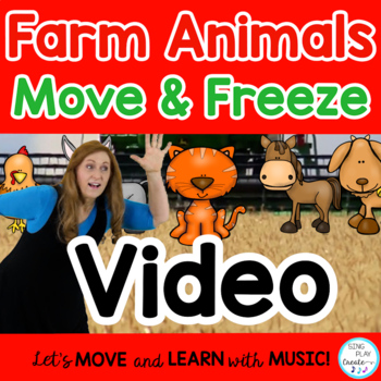 Preview of Farm Animal Freeze Dance, Brain Break, P.E. Exercise, Movement Activity: Video