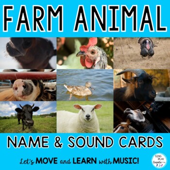 Preview of Farm Animal Names and Sounds Posters, Cards, Activities