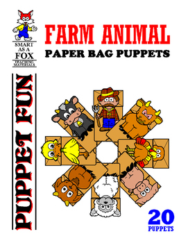 Preview of Farm Animal Paper Bag Puppets