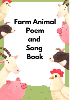 Preview of Farm Animal Poem and Song Book