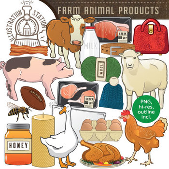 Preview of Farm Animal Products Clip Art