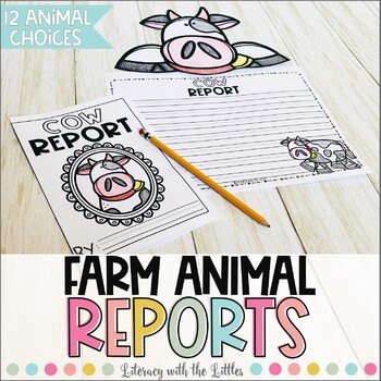 Preview of Farm Animal Reports Writing Crafts & Research Guide Booklets