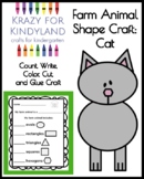 Cat Shape Craft and Counting Math Activity for Farm Animal