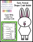 Rabbit Shape Craft and Counting Math Activity for Farm Ani