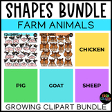 Farm Animal Shapes Clipart Growing Bundle {Flash Deal}