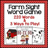 Farm Sight Word Game