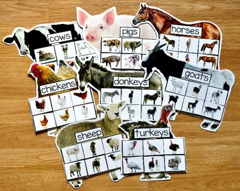 Preview of Farm Animal Sorting Mats (w/Real Photos)