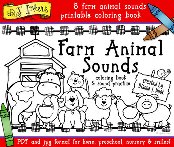 Download Farm Animal Sounds Printable Coloring Book Distance Learning By Dj Inkers