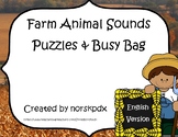 Farm Animal Sounds Puzzles & Busy Bag