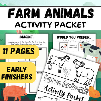 Preview of Farm Animal Themed Independent Activity Fun Packet Morning Work Early Finishers