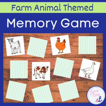 Farm Animal Themed Memory Game by Jaimie Navy | TPT