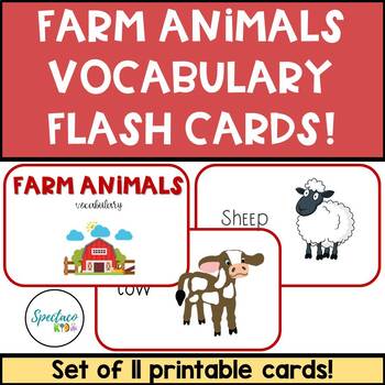 Preview of Farm Animal Vocabulary flash cards- DIGITAL DOWNLOAD