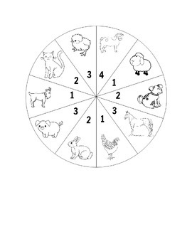 Farm Animal, Zoo Animal and Pet Spinner Games for Second Language Learners