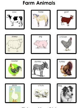 Farm Animal and Things you Ride Matching Boards by Autism Abilities