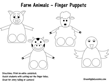 farm animal finger puppets printable