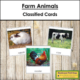 Types of Farm Animals - Montessori 3-Part Cards - Vocabulary, ESL