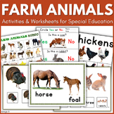 Farm Animals Picture Cards Activities Worksheets with Visu