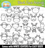 Farm Animals Blank Faces Clipart Set {Zip-A-Dee-Doo-Dah Designs}