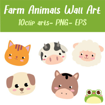 Farm Animals Clip Art Set Illustration 10 Pcs For Personal and Commercial  Use