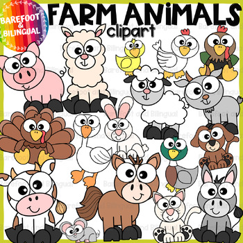 happy farm animals clipart