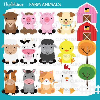 Farm Animals Clip Art by ClipArtisan | Teachers Pay Teachers