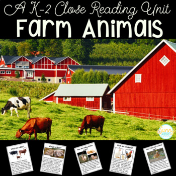 Preview of Farm Animals Close Reading Kindergarten & First Grade