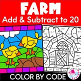 Farm Animals Color by Number Code Addition Subtraction Wit