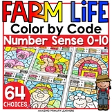 Farm Animals Coloring Pages Math Color by Number Color by Code 