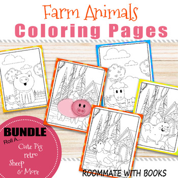 Preview of Farm Animals Coloring Pages for Kids