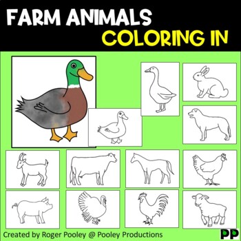 Farm Animals Coloring in Sheets by Pooley Productions | TPT