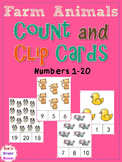 Farm Animals Count and Clip Cards (Numbers 1-20)