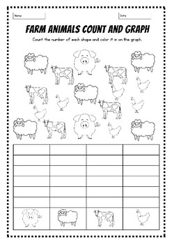 Farm Animals Count and Graph by Clever Kids Corner | TPT
