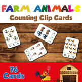 Farm Animals Counting Clip Cards (76 Cards), Numbers 1-20,