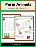 Farm Animals Crossword&Wordsearch Morning Work|Backtoschoo