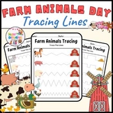 Farm Animals Day Tracing Lines Activity / April Worksheets
