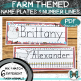 Farm Animals Desktop Name Plates and Number Lines