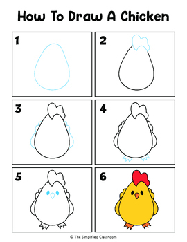 Farm Animals Directed Drawing NO PREP Activity by The Simplified Classroom