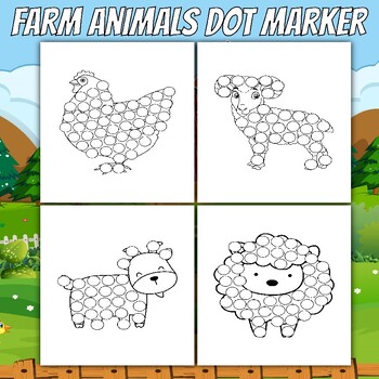 Preview of Farm Animals Dot Markers Activity Book: Easy Toddler-Preschool-Kids Dot Markers