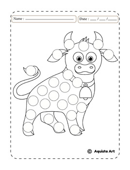 Farm Animals Dot Markers Coloring Pages by The Kinder Kids