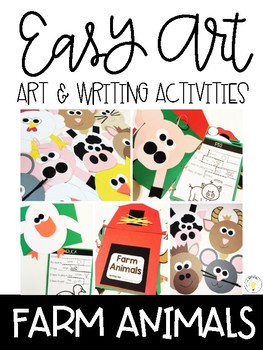 Preview of Farm Animals Easy Art: Adapted Art Pack and Writing Activities