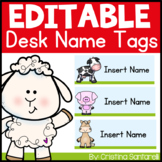 Farm Animals Editable Name Desk Tags