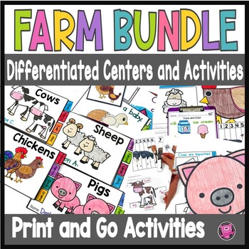 Preview of Preschool Farm Animal Crafts - Kindergarten PIG SHEEP COW & CHICKEN Activities