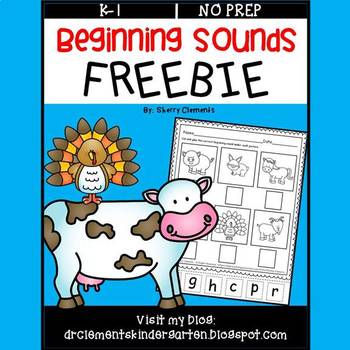 Preview of Farm Animals FREEBIE | Beginning Sounds | Cut and Paste