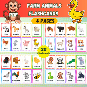 Preview of Farm Animals Flashcards