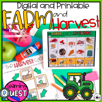 Preview of Farm Animals & Harvest Lesson Plans - Digital or Print Fall Activities