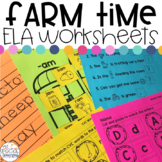 Farm Animals Language Arts Printables for Special Education