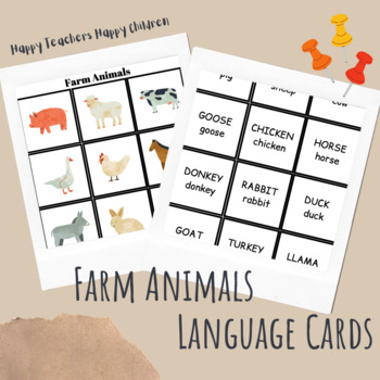 Preview of Farm Animals Language Flash Cards