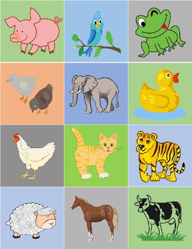 Farm Animals Matching Game by Coy Learning | TPT