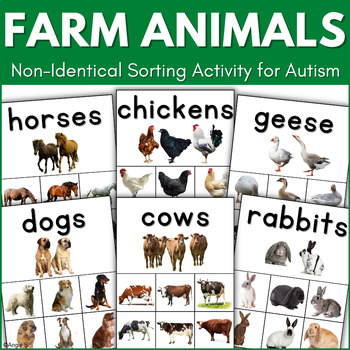 Preview of Farm Animals Matching Non-Identical Pictures Autism Little Learners Special Ed