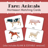 Farm Animals Montessori Matching Cards (Schleich Figurines